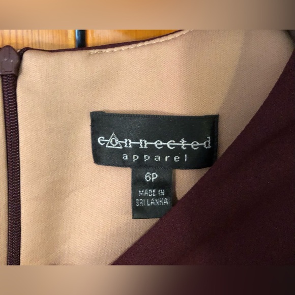 Wine Red Connected Apparel Dress with Faux Snakeskin Belt - Picture 3 of 3